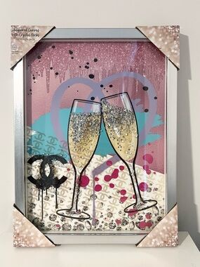 CC Glitter Champagne Toast Wall Art
